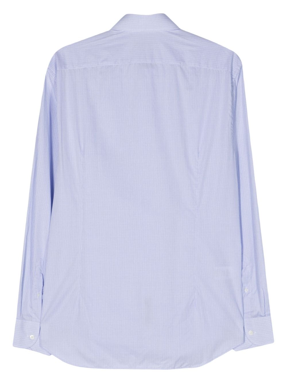 Corneliani plaid check-pattern cotton shirt - Blauw