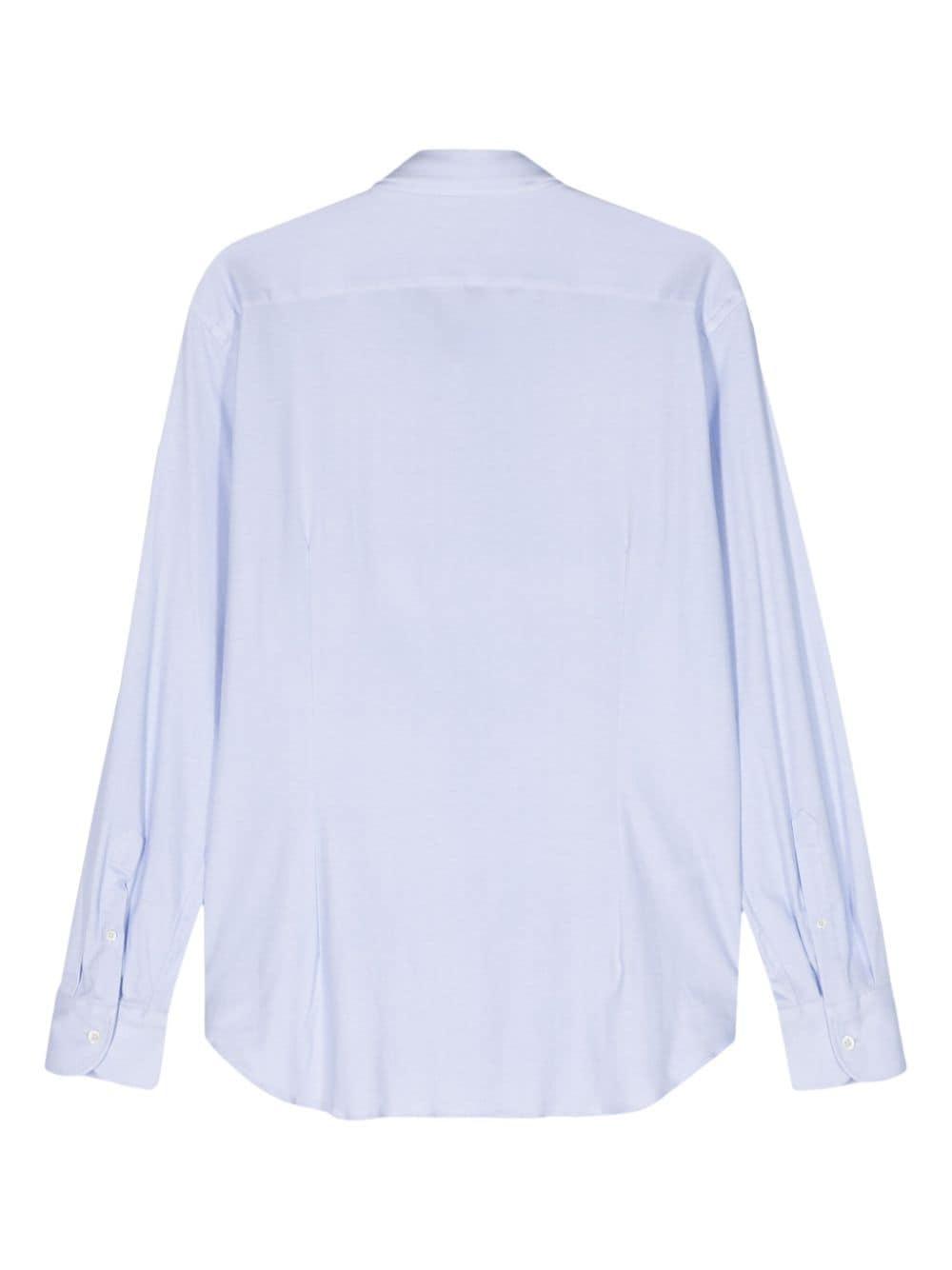 Corneliani herringbone spread-collar shirt - Blauw