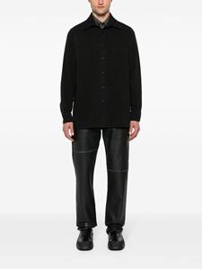 MM6 Maison Margiela numbers-embroidery cotton shirt - Zwart