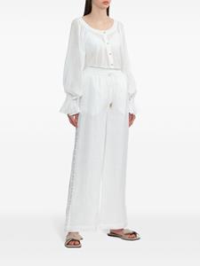 Aje drawstring linen trousers - Wit