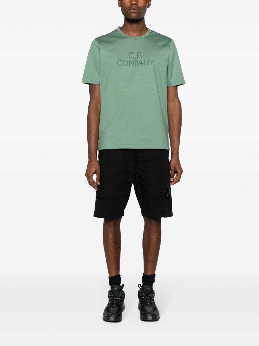 C.P. Company logo-embroidered cotton T-shirt - Groen
