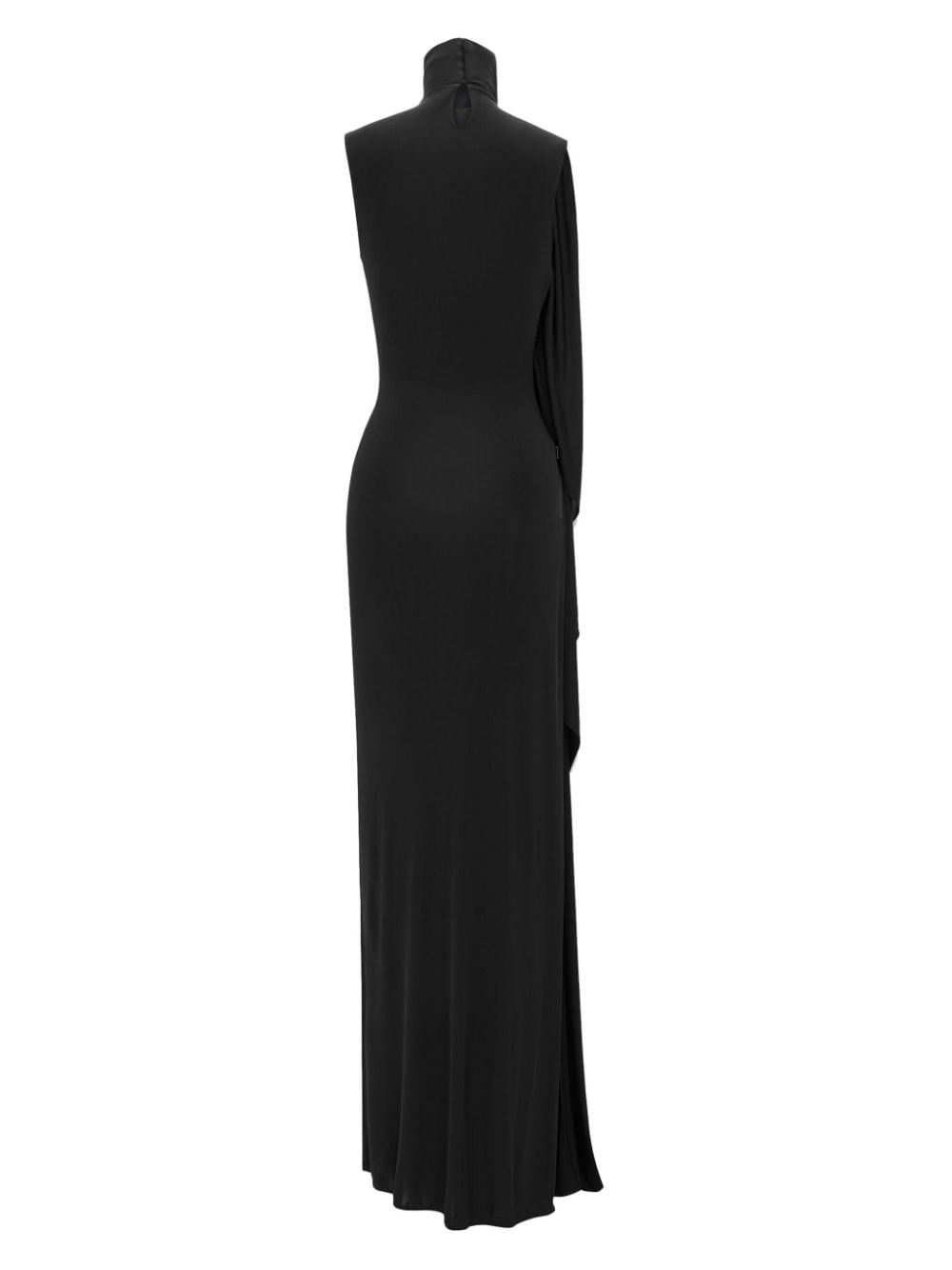 Saint Laurent draped-design high-neck dress - 1000 BLACK