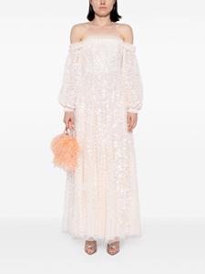 Needle & Thread Confetti Gloss sequinned gown dress - Beige