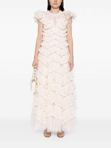 Needle & Thread Libby ruffled gown dress - Beige