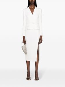 Self-Portrait crepe-texture blazer dress - Wit