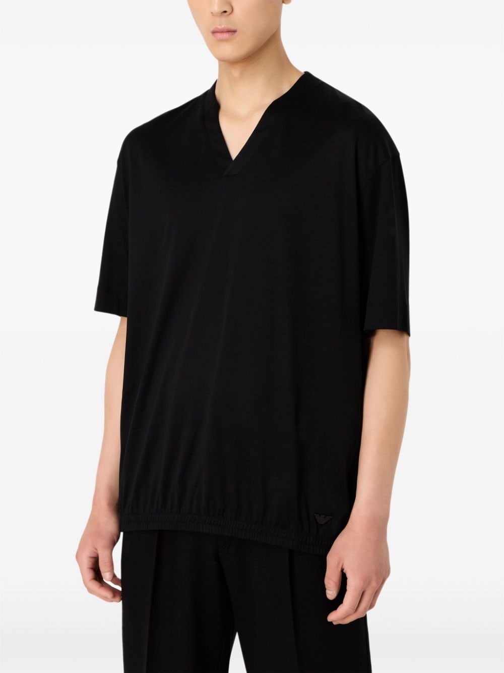 Emporio Armani Jersey T-shirt met V-hals - Zwart