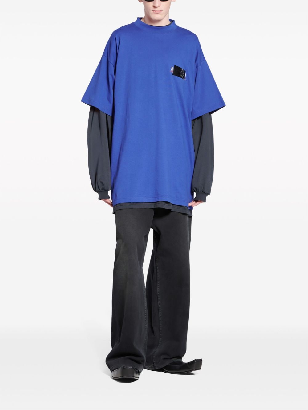 Balenciaga Oversized T-shirt - Blauw