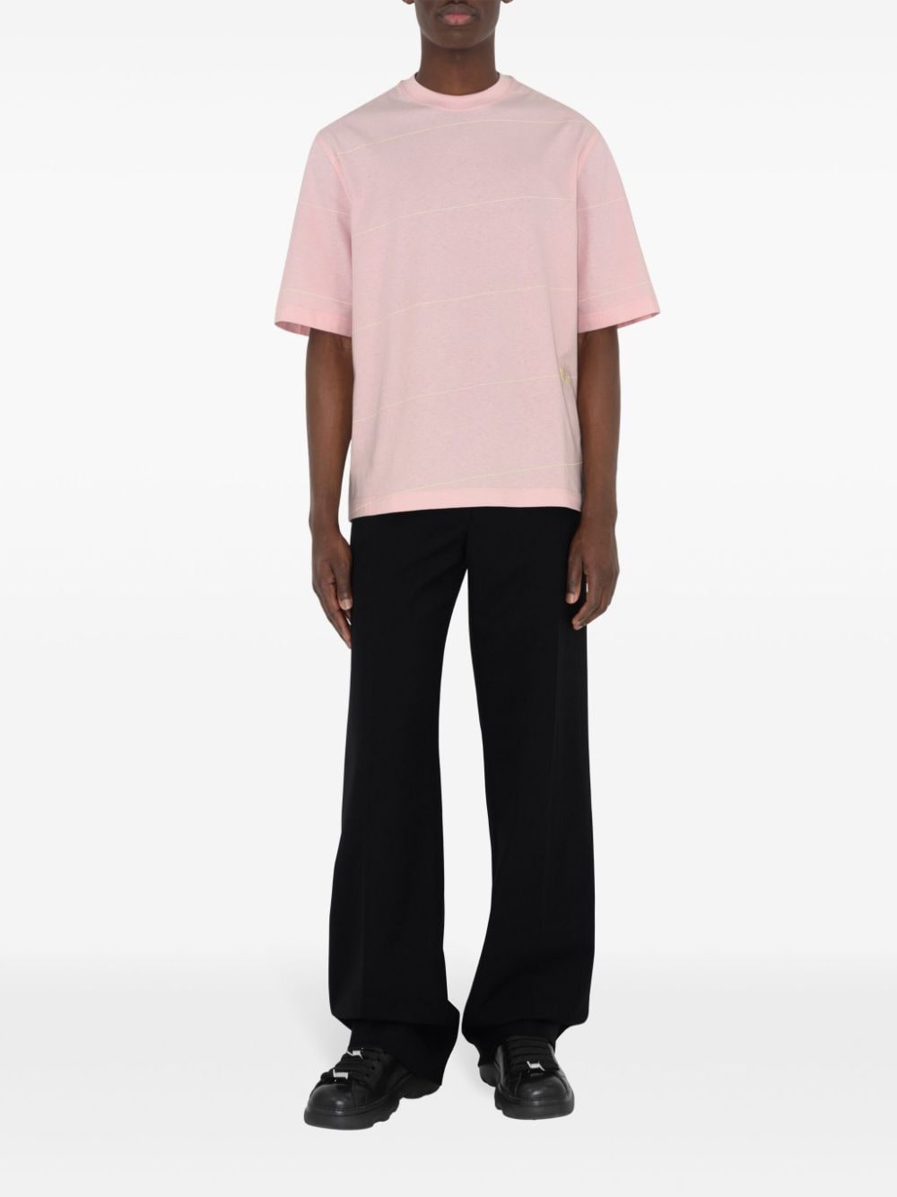 Burberry Equestrian Knight-embroidered striped T-shirt - Roze