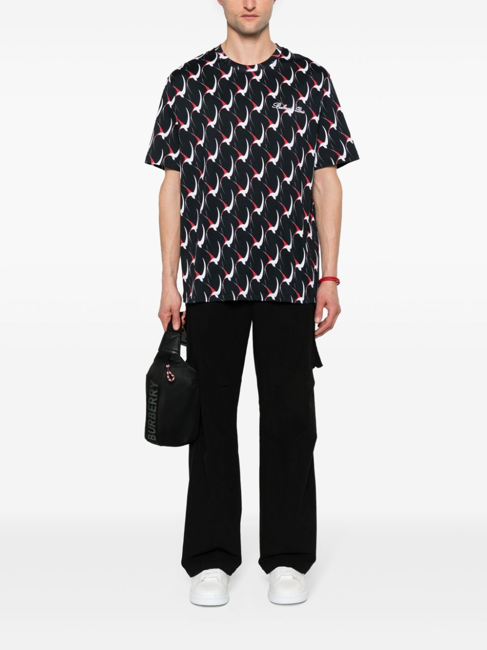 Balmain abstract-print cotton T-shirt - Zwart