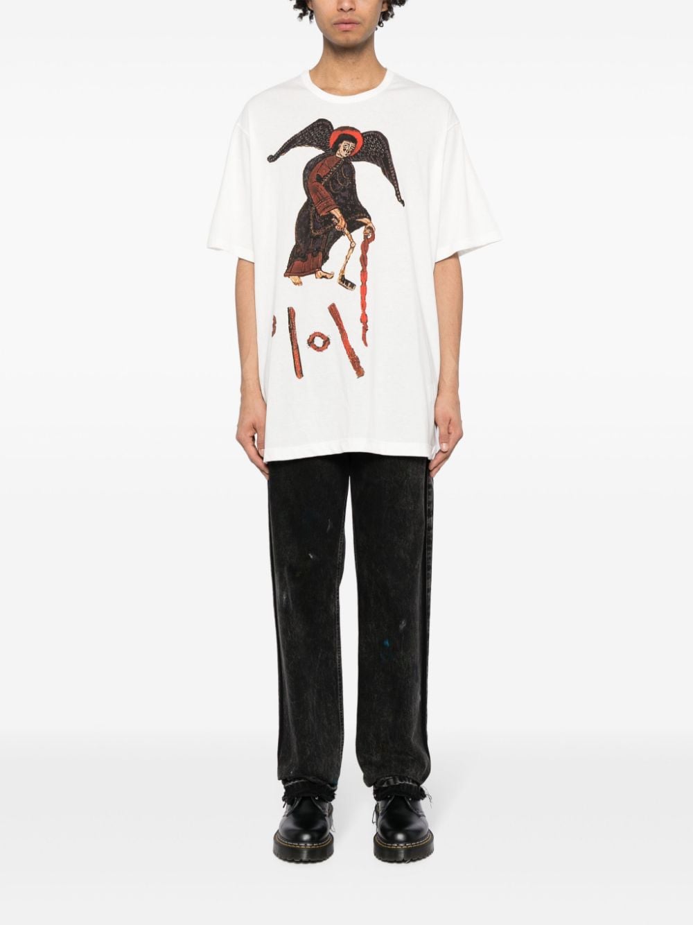 Yohji Yamamoto graphic-print T-shirt - Wit