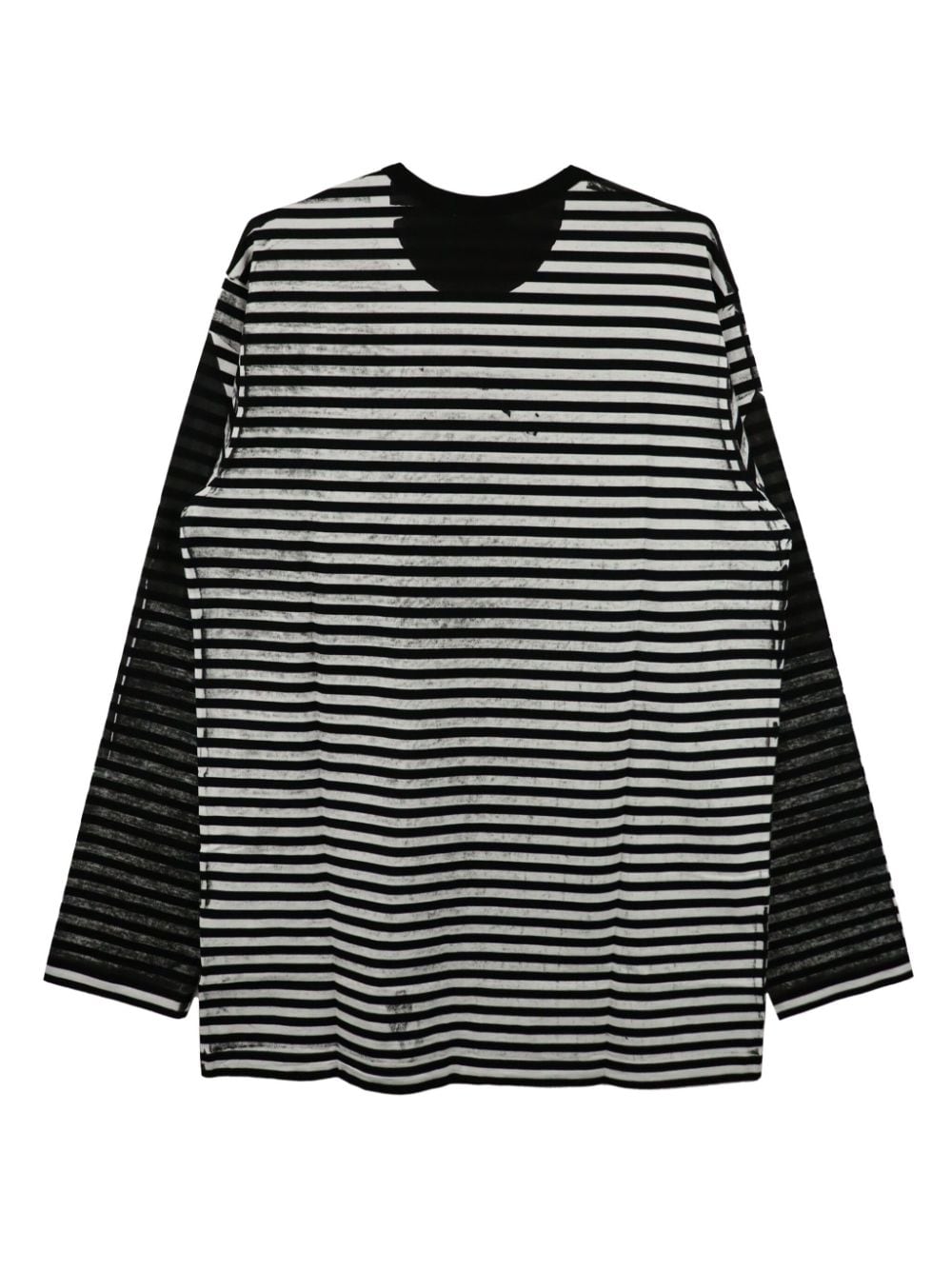 Yohji Yamamoto striped cotton T-shirt - Zwart
