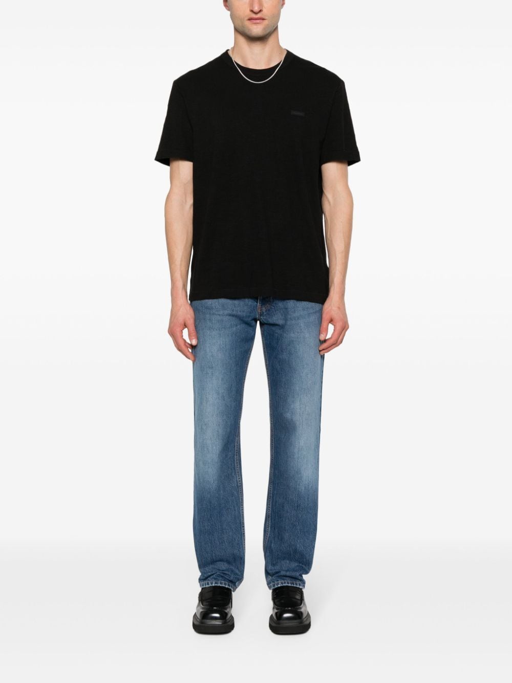 Calvin Klein logo-patch cotton T-shirt - Zwart