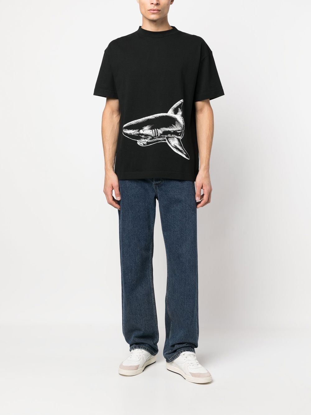 Palm Angels T-shirt met print - Zwart