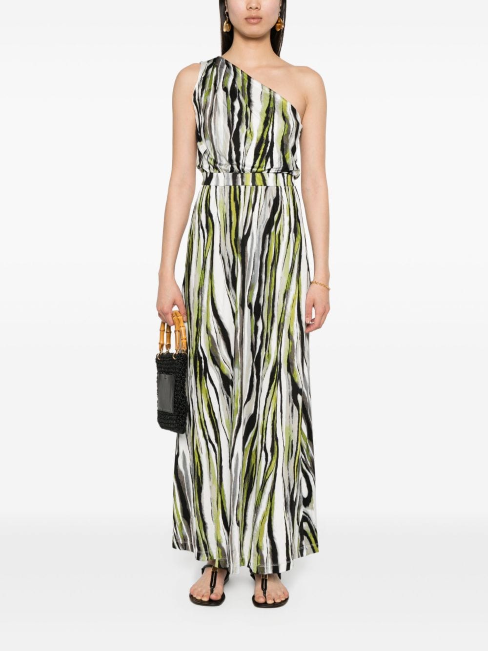 DVF Diane von Furstenberg Kiera maxi-jurk met abstracte print - Wit