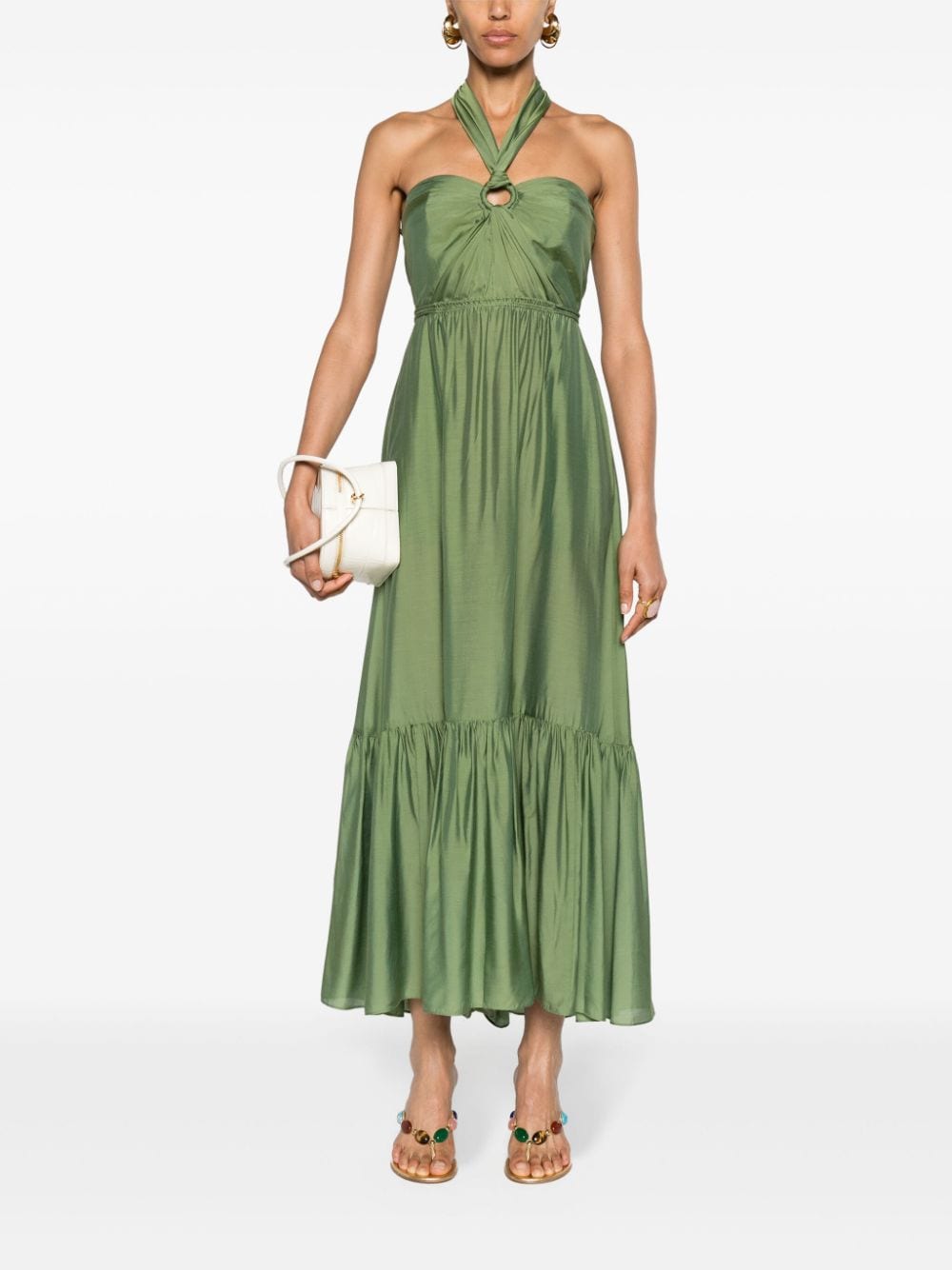 DVF Diane von Furstenberg Inez strapless maxi dress - Groen