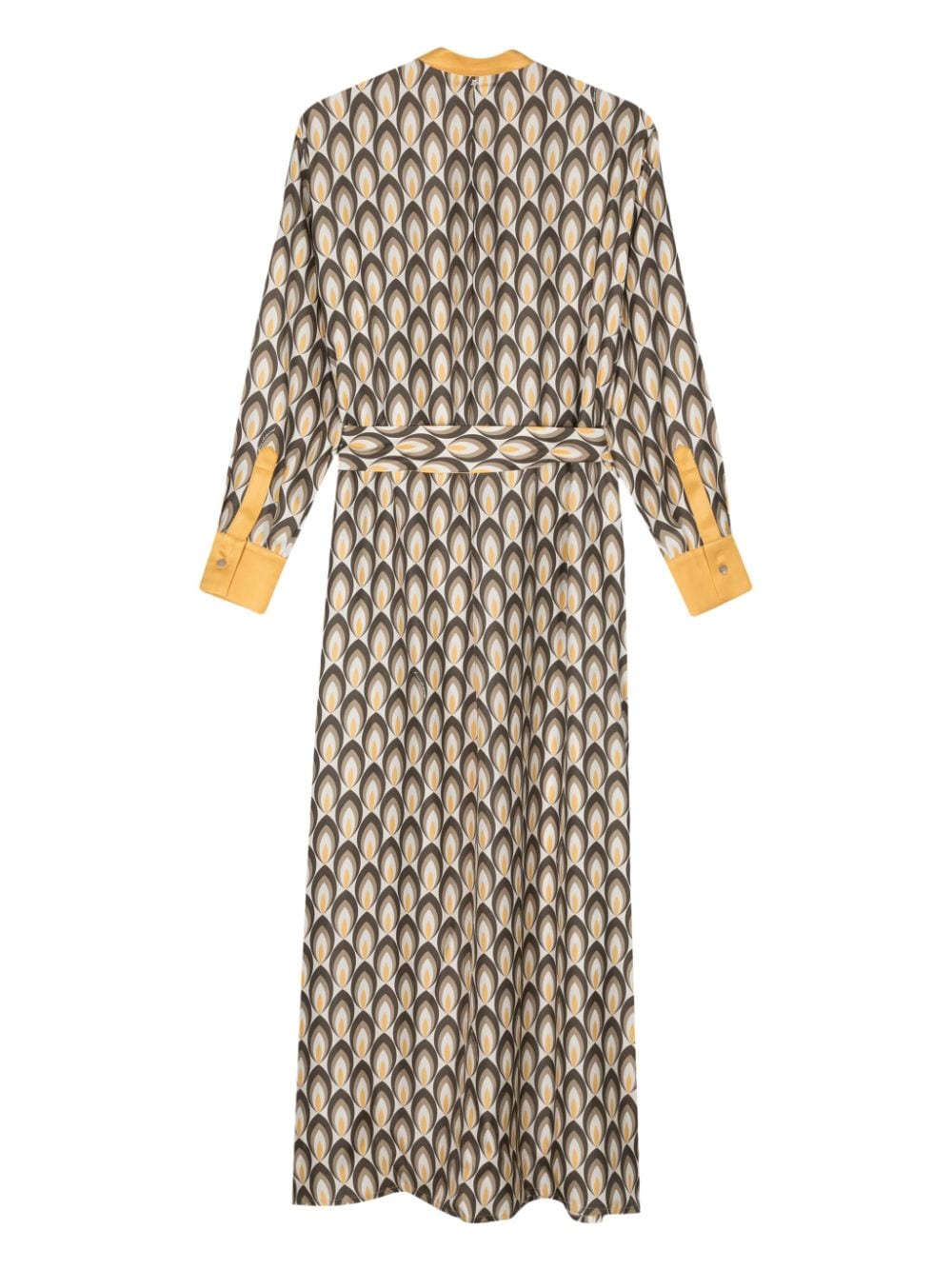 Lorena Antoniazzi geometric-pattern maxi silk dress - Beige