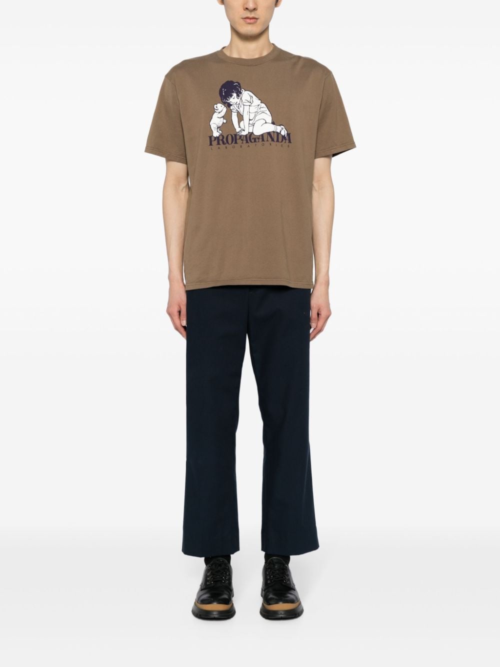 Undercover slogan-print cotton T-shirt - Bruin
