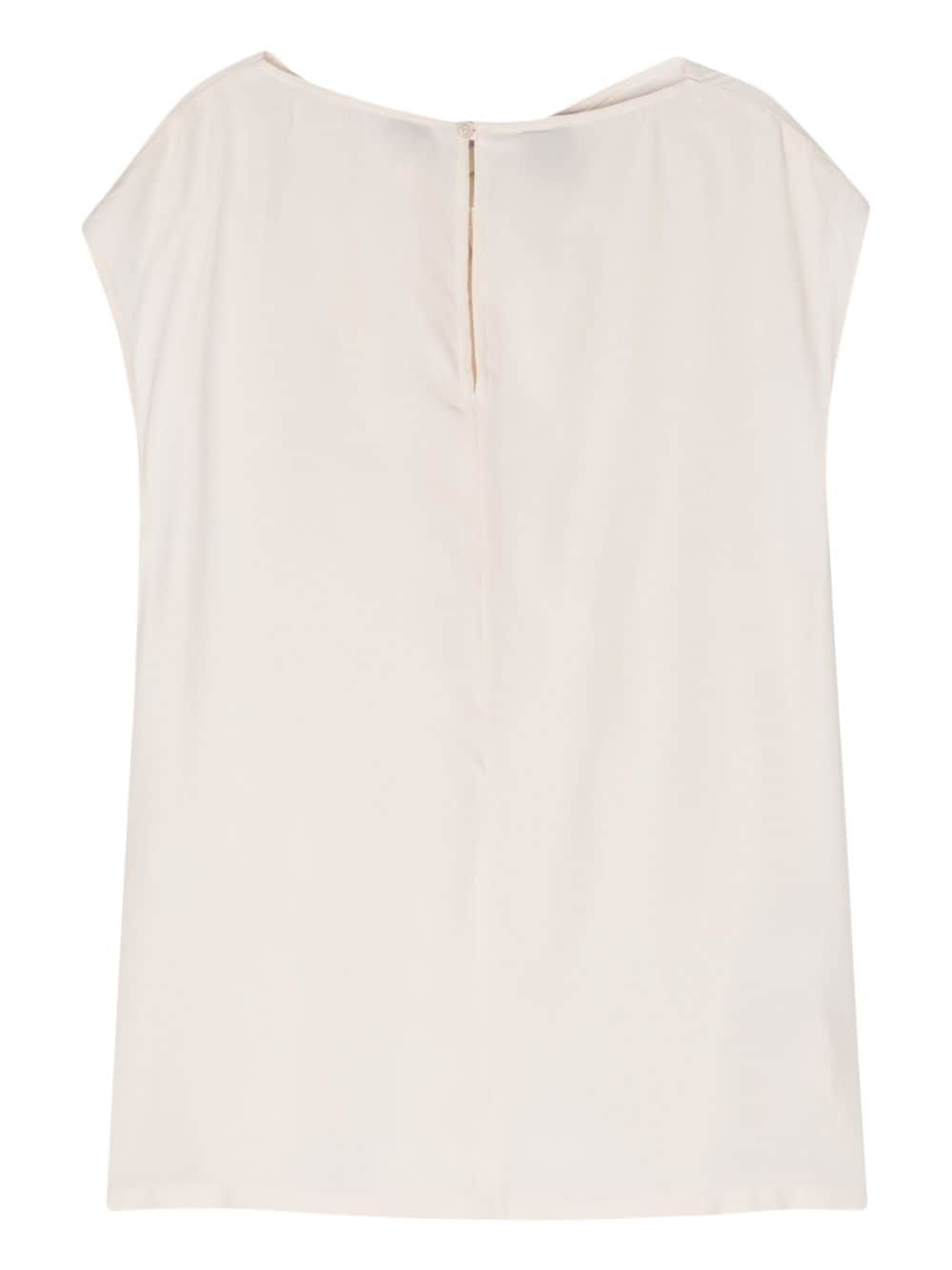 PINKO Crêpe blouse met geknoopt detail - Beige