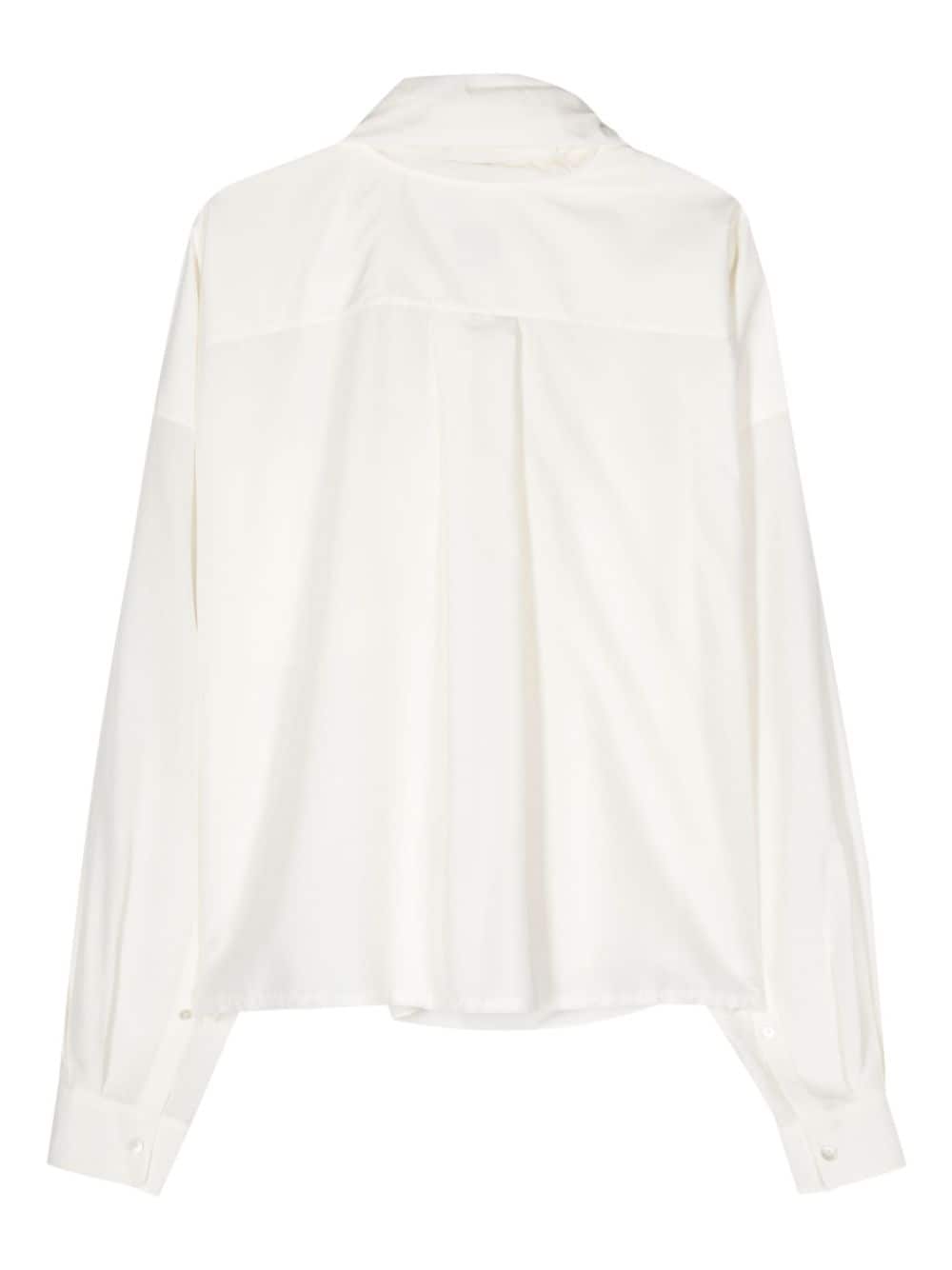 QUIRA textured shawl blouse - Wit