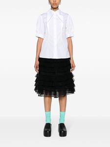 Noir Kei Ninomiya long-collar puff-sleeves shirt - Wit