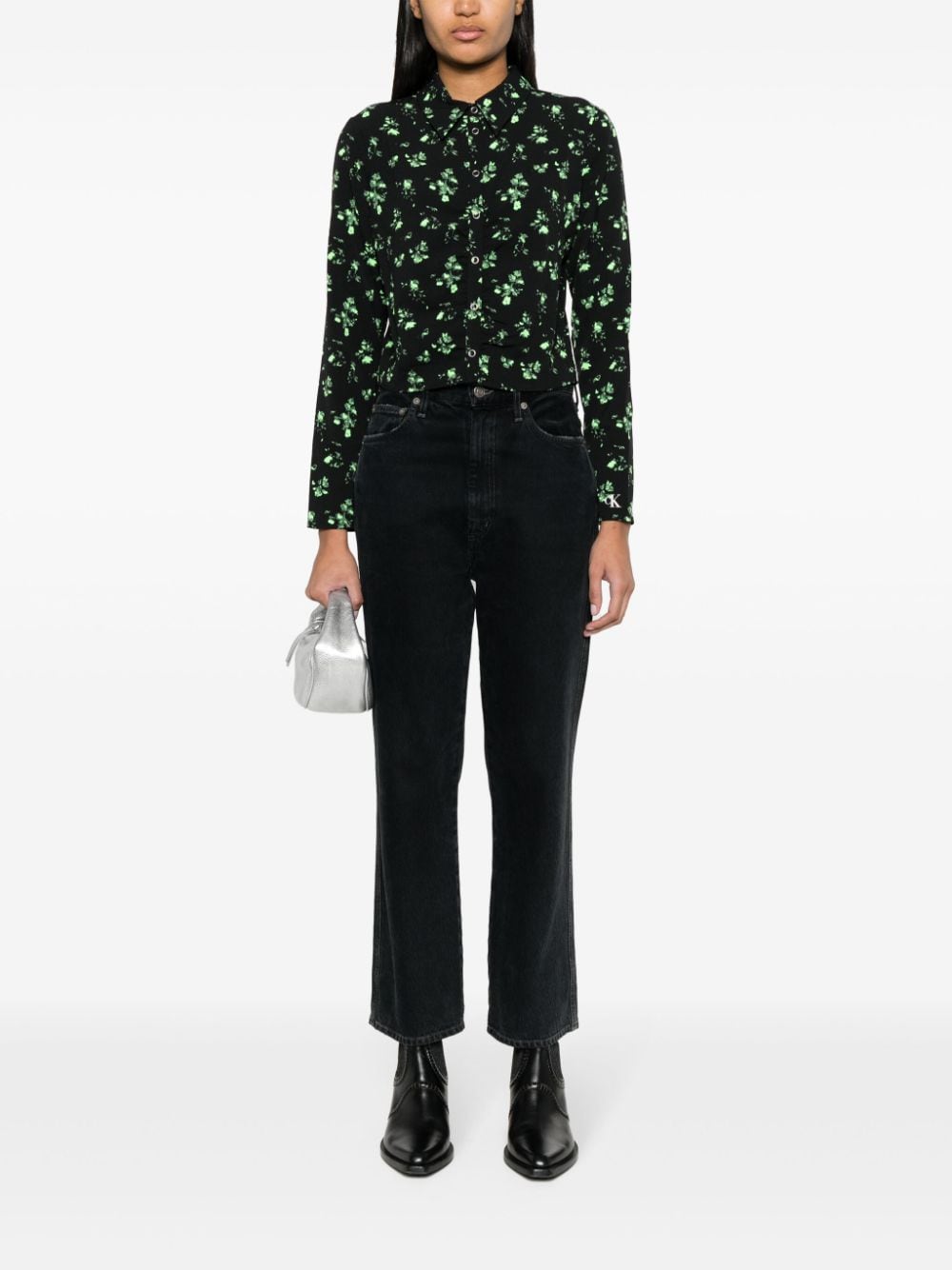 Calvin Klein Jeans Blouse met bloemenprint - Zwart