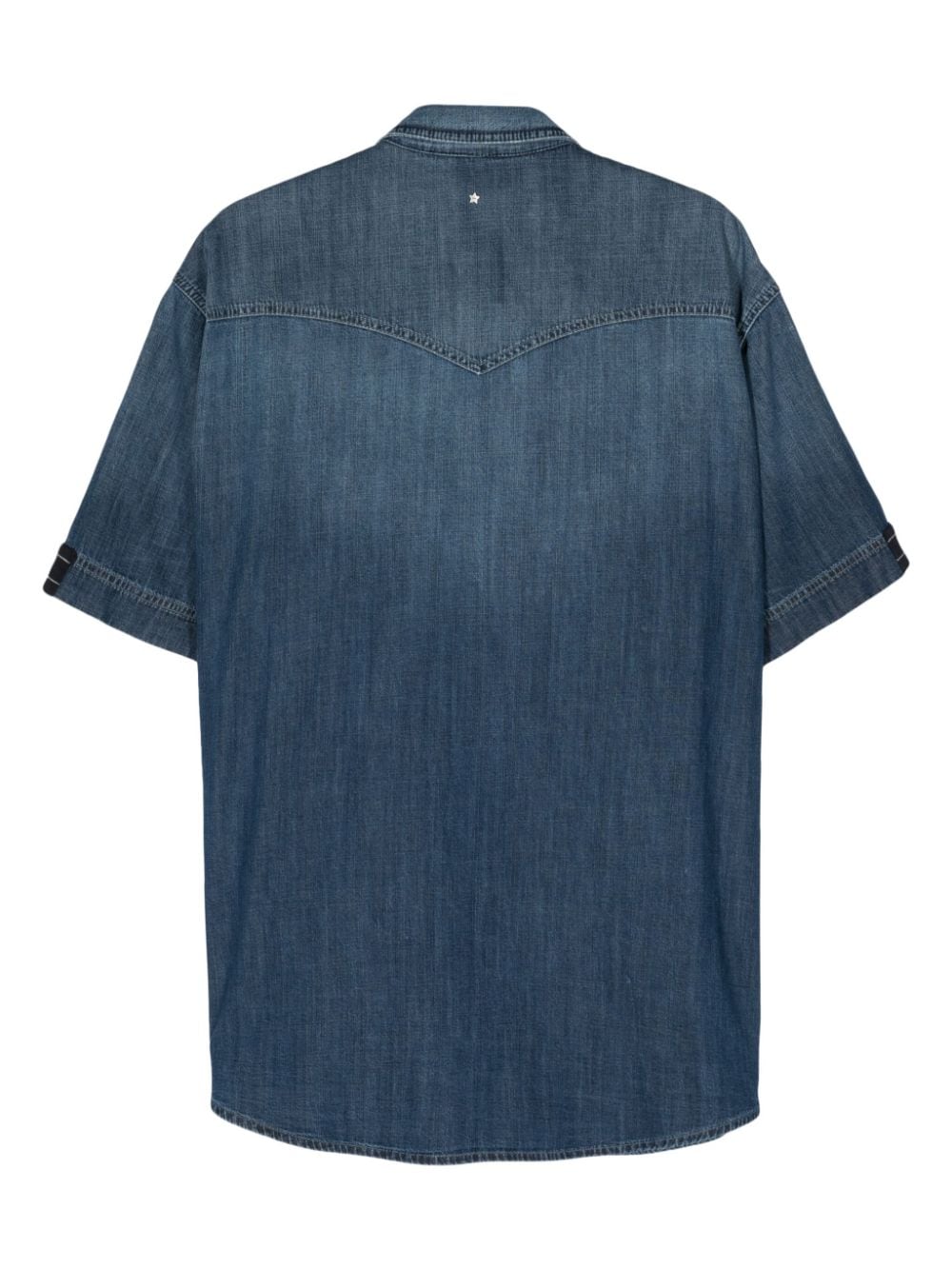 Lorena Antoniazzi short-sleeve denim shirt - Blauw