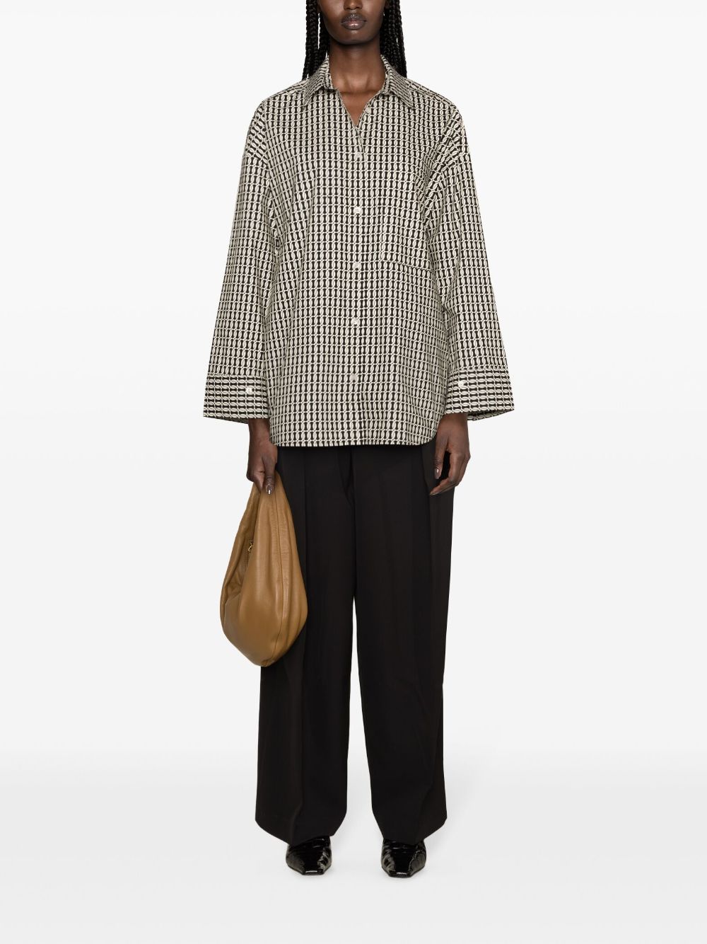 By Malene Birger Derris blouse met monogram-patroon - Wit
