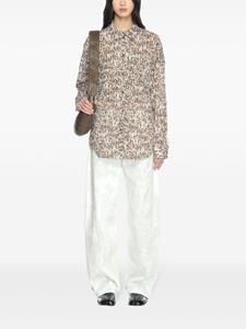 LEMAIRE abstract-print cotton shirt - Beige