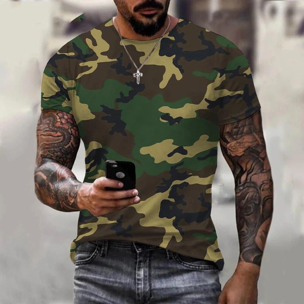 ETST 07 Arm Camouflage 3D T-shirt Men Women Outdoor Summer Fashion Casual O-Neck Short Sleeve Harajuku Streetwear Sports Military Tee