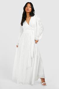 Boohoo Petite Floral Jaquard Maxi Dress, Ivory