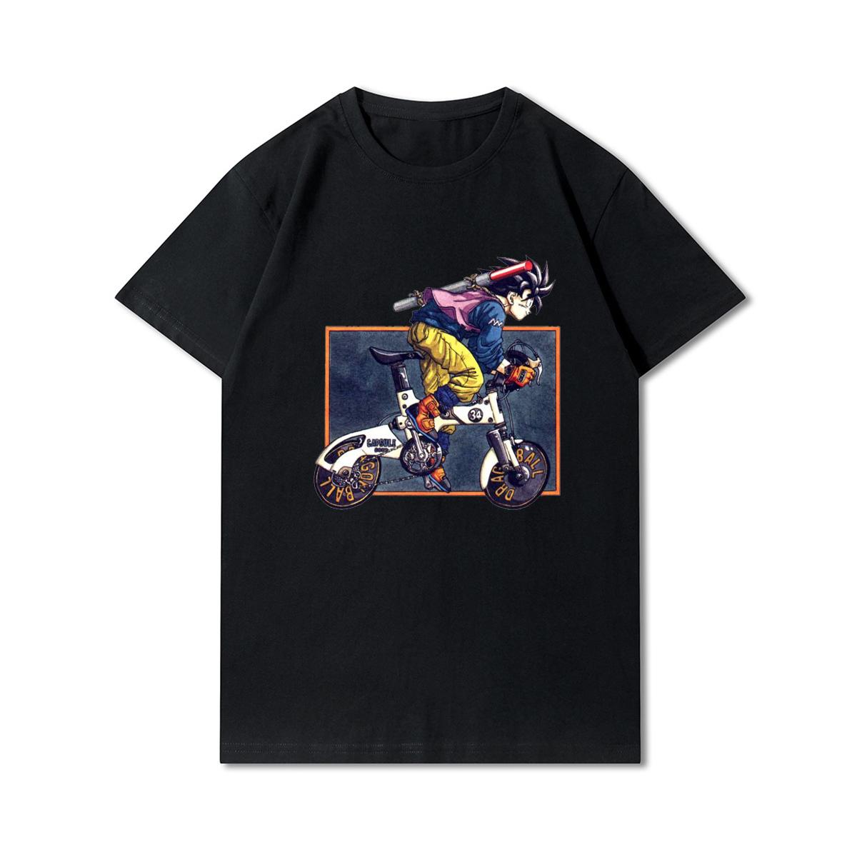 FT T Shirts Plus Size S-3XL Anime Dragon Ball Printed Men T Shirts Round Neck Cotton Tops Summer Casual Black Tees