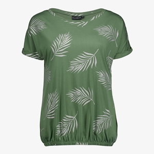 TwoDay dames T-shirt met bladerenprint groen