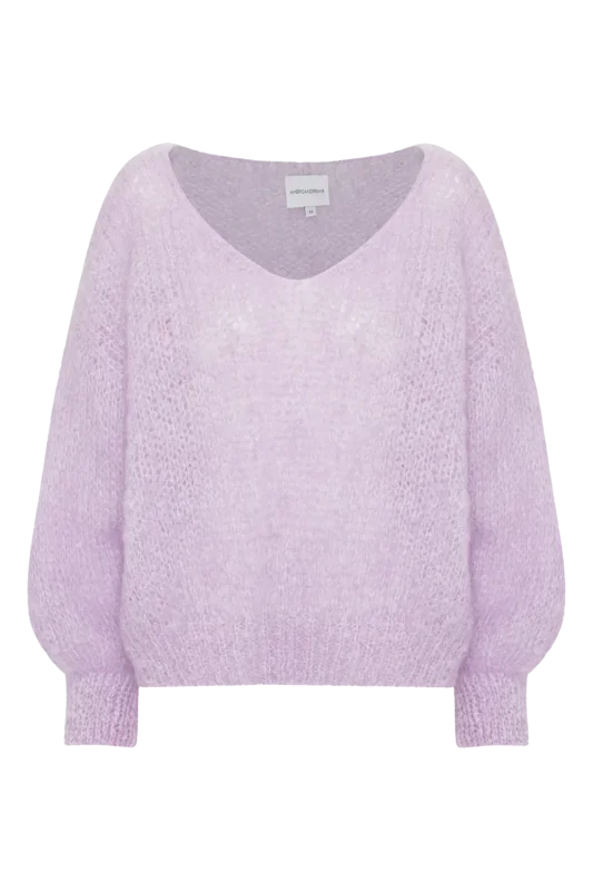 American Dreams Milana ls mohair knit light purple -