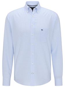 Fynch Hatton Overhemd Oxford Check Light Blue  