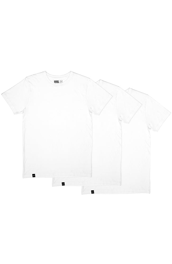 Dedicated Herren vegan Multipack 3er-Pack T-Shirts Stockholm Base Weiß