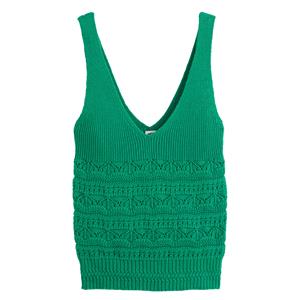 LA REDOUTE COLLECTIONS Tanktop in pointelle tricot, haakwerk effect