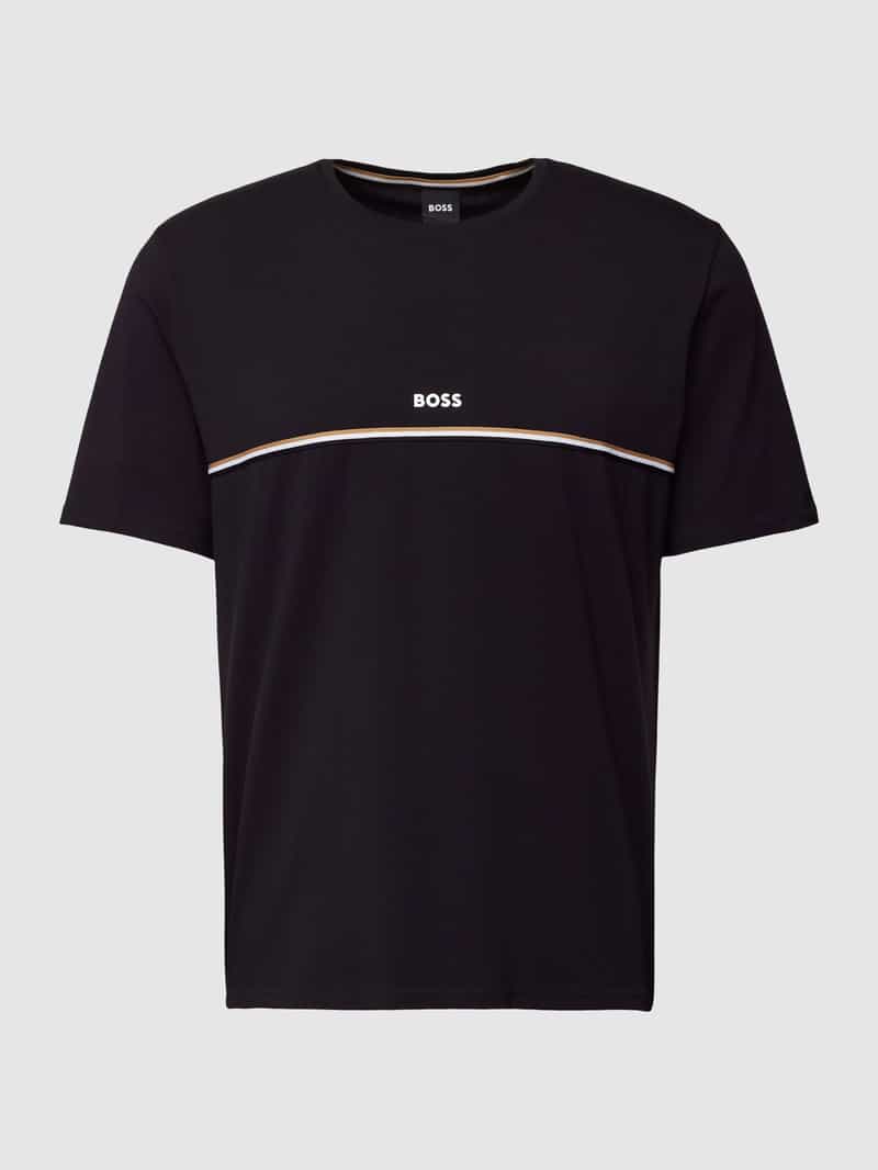 Boss T-shirt met contraststrepen, model 'Unique'
