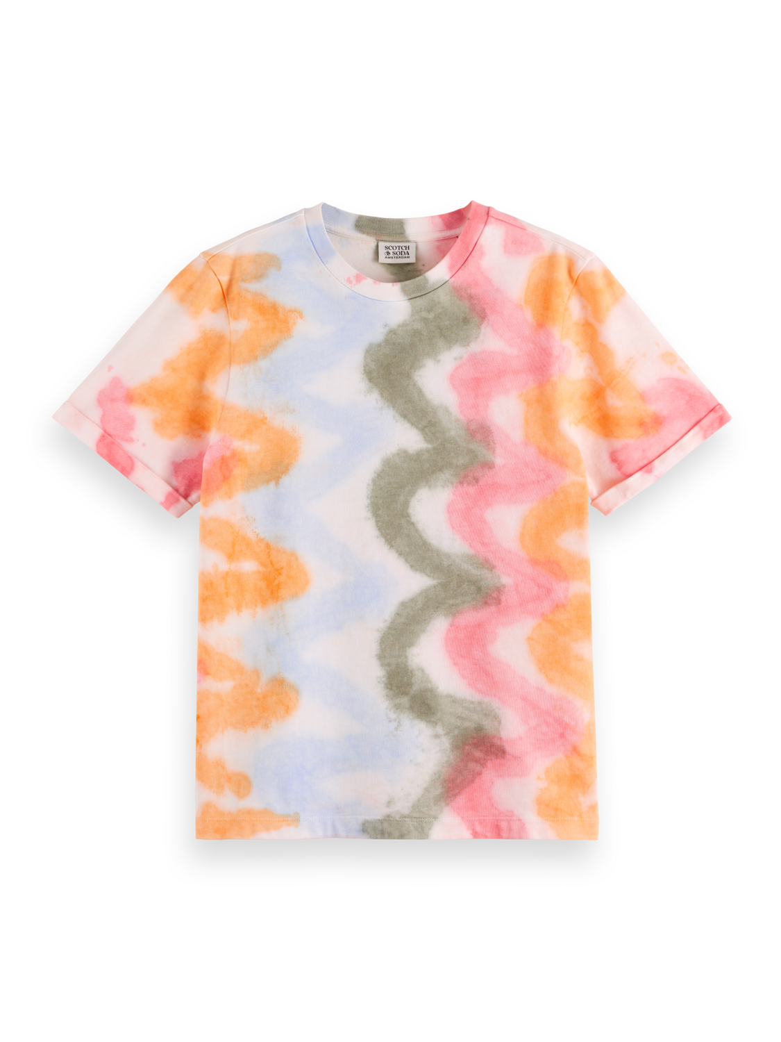 Scotch & Soda 177409 101 scotch&soda regular fit tie dye t-shirt white pastel