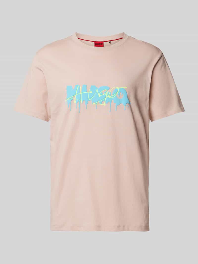HUGO T-shirt met labelprint, model 'Dacation'
