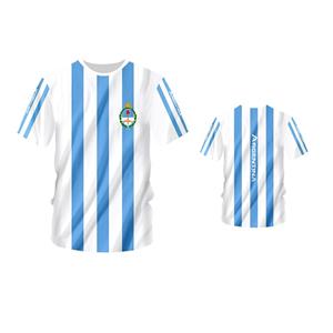 Muzi clothing Argentinië Nationale Vlag T-shirts Nieuwe Voetbal Streetwear 3D Print Korte Mouw Hip Hop Oversized T-shirt Mannen Voor Vrouwen Tops