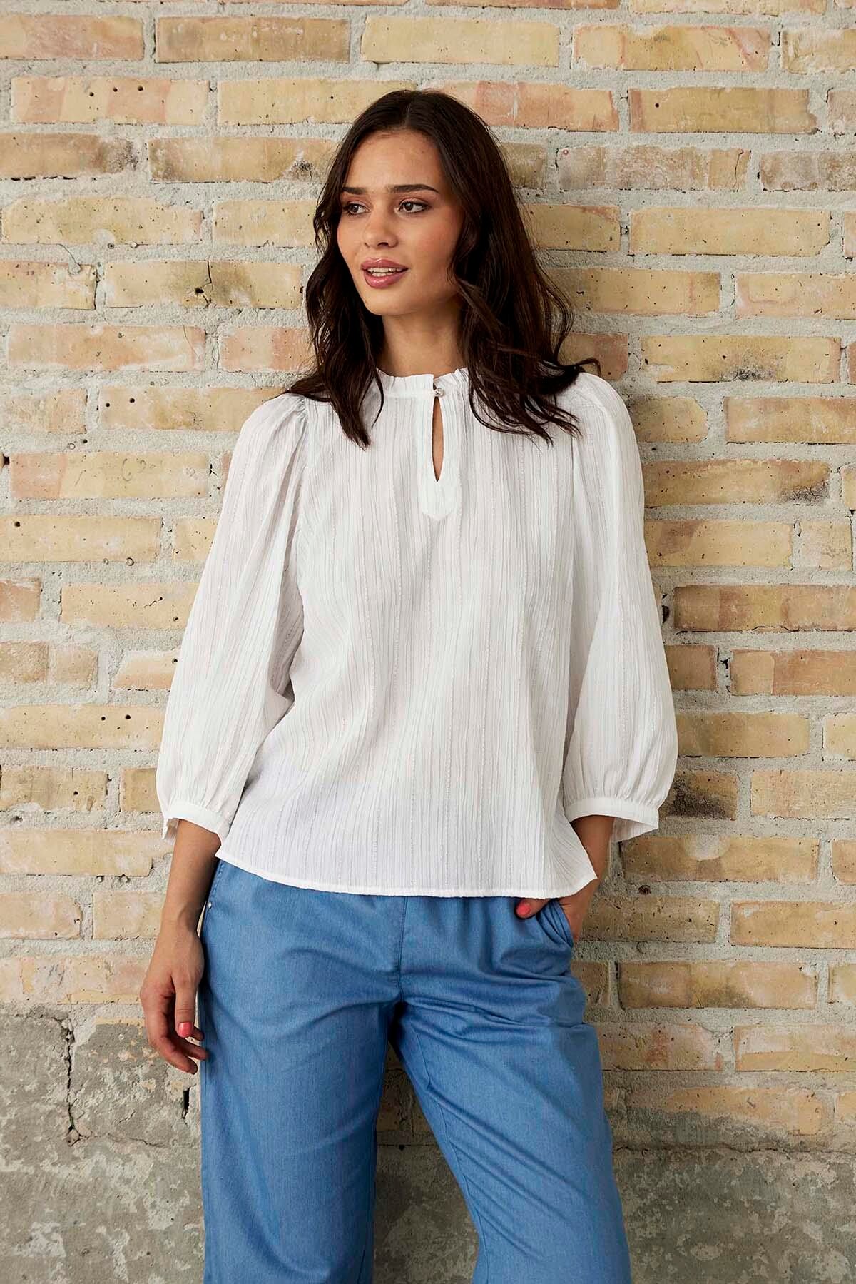 IN FRONT TOVE BLOUSE 16121 010 (White 010)