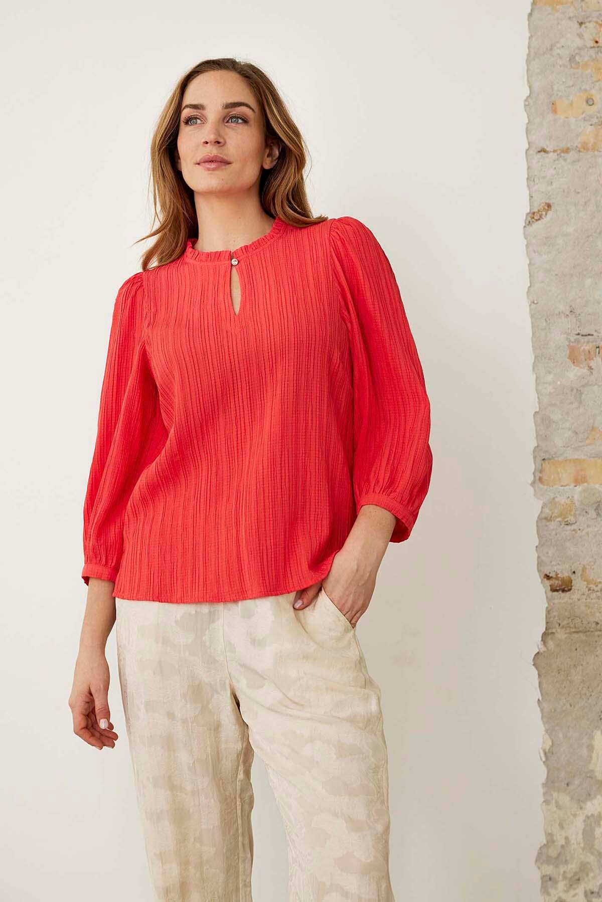 IN FRONT TOVE BLOUSE 16121 420 (Coral 420)