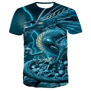 HerSight Men Plus Size Clothing Loose Summer Tops Animal 3D Print T Shirt Couple Man Dragon Pattern Tees O Neck Short Sleeve Top Breathable Man Shirts