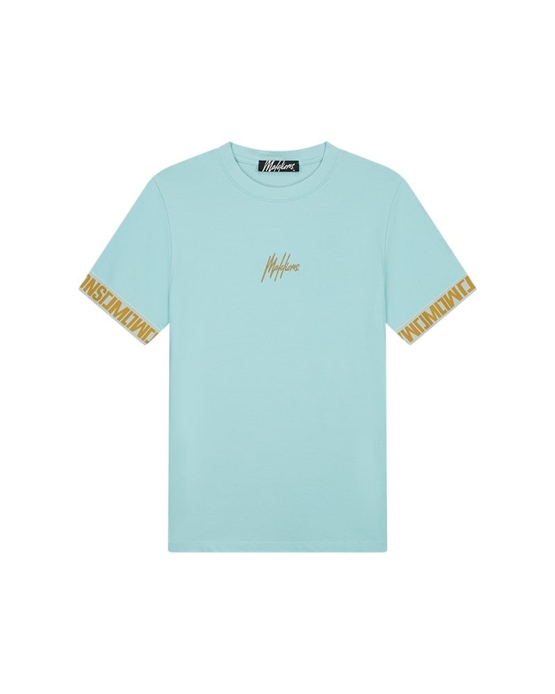 Malelions Men Venetian T-Shirt - Light Blue/Gold