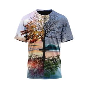 Exclusive 3D T-shirt Beautiful Natural Scenery Pattern Printed Men's 3D T Shirt Round Neck Loose Breathable Comfortable Summer Oversized Clothes Men