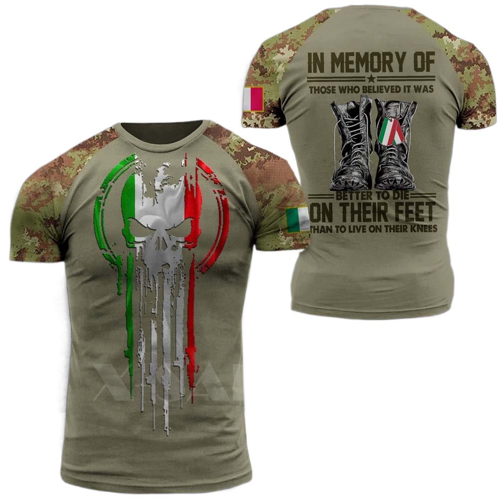 Muzi clothing Italiaanse Leger Camouflage T-shirt Mannen 2022 3d Print T-shirt Mannen Special Forces Veteraan T-shirt Zomer Casual Plus Size