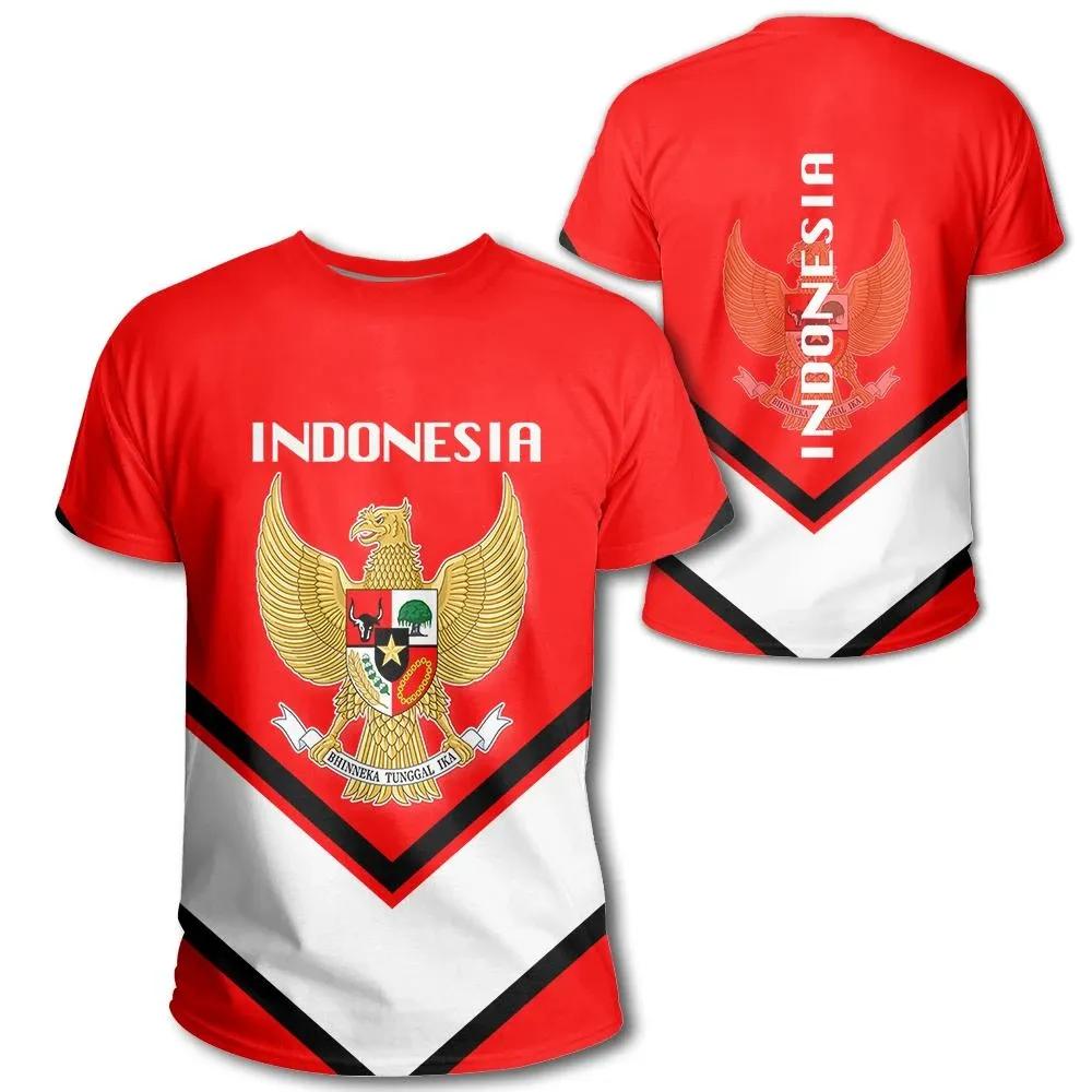 ETST 07 Indonesië Vlag Wapenschild Grafische T-shirt Zomer Casual Trui Herenmode Losse T-shirts Jongen Oversized Korte Mouwen Tops