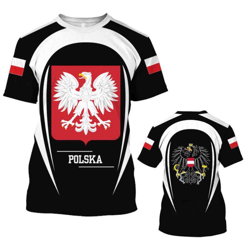 ETST 07 Poland T-shirt For Mens 3D Flag Polska Graphic Print T Shirt Fashion Oversized Short Sleeve Vintage Tops Tee Shirt Man Clothing