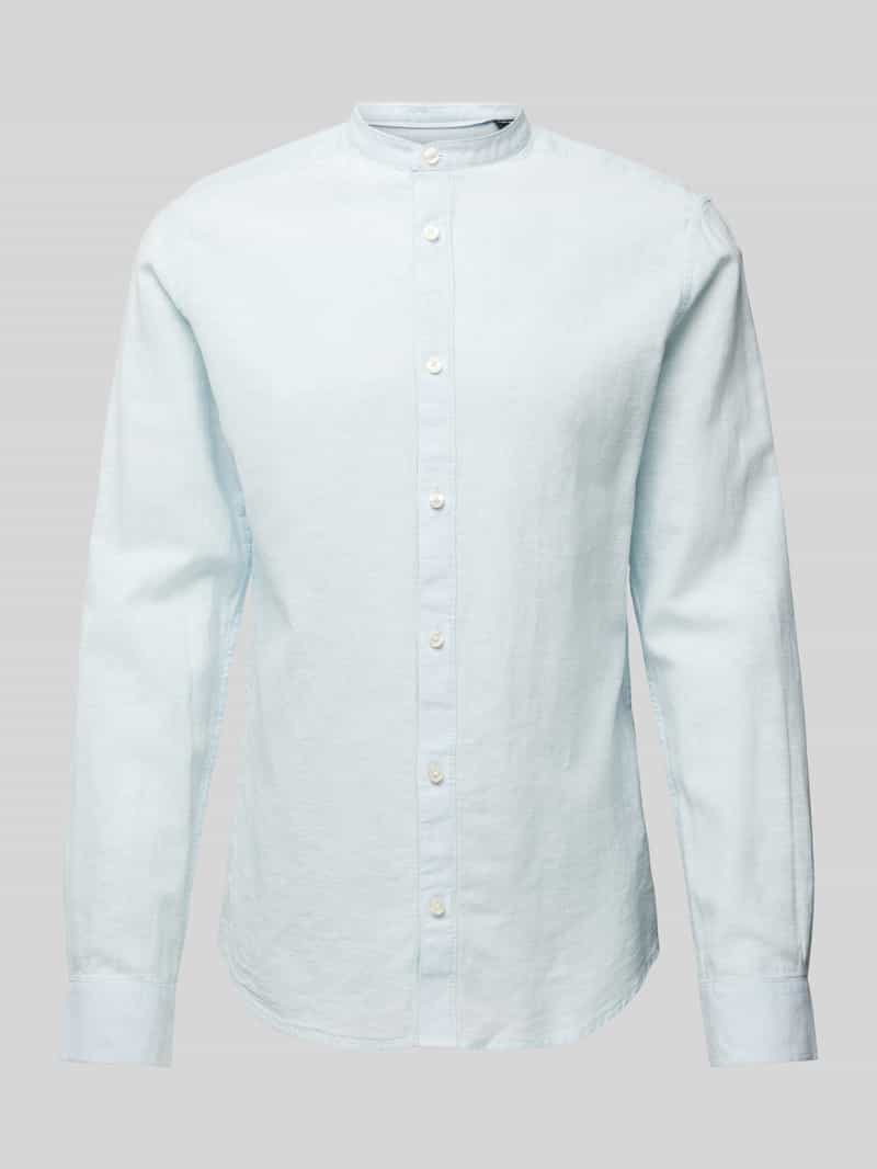 ONLY & SONS Langarmhemd Leichtes Leinen Hemd Langarm Slim Fit Shirt ONSCAIDEN 5023 in Blau-3