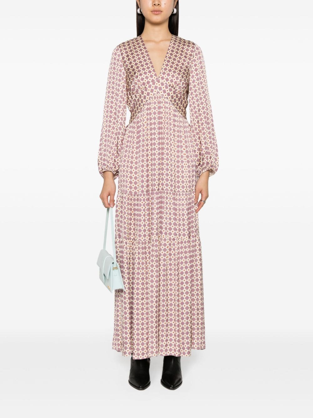 SANDRO Maxi-jurk met geometrisch patroon - Roze